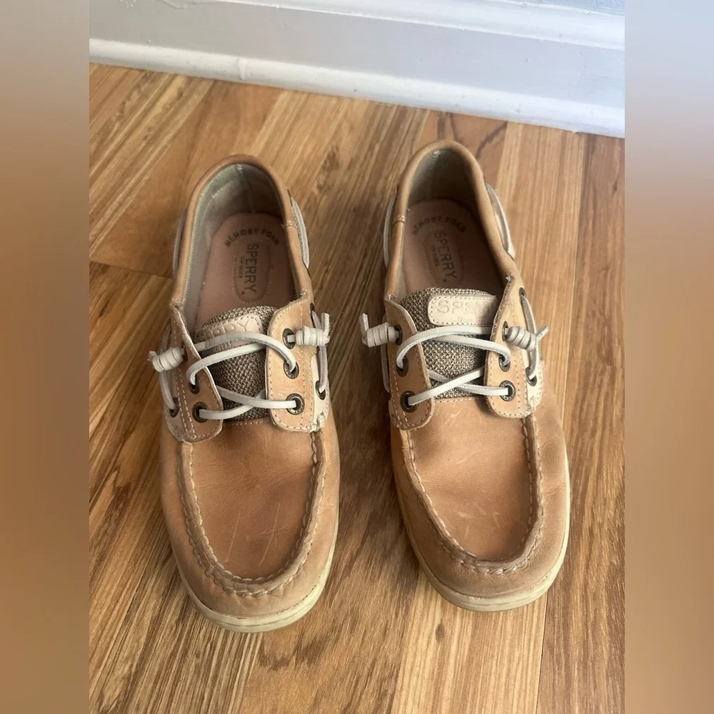 Sperry Top Sider Women Leather Boat Shoes Brown With Memory Foam Size 7